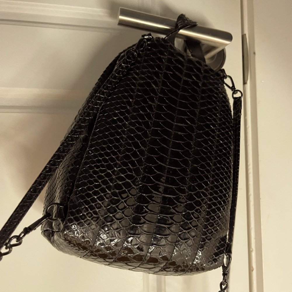 Victoria’s Secret black luxe python mini backpack - Picture 5 of 12